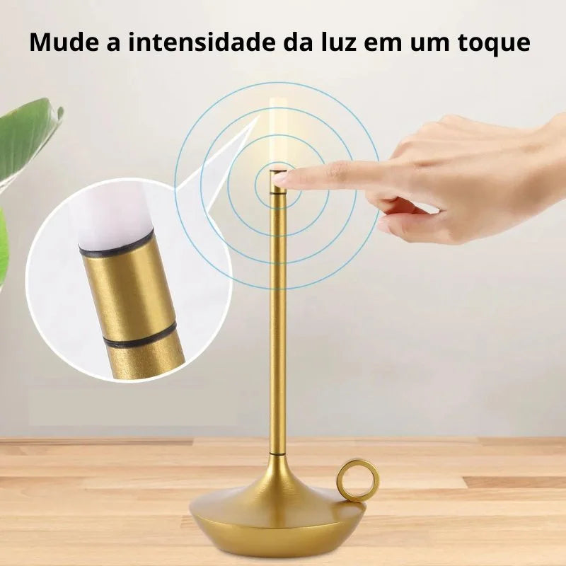 Clássica Luminária de Mesa Estilo Vela Sem Fio