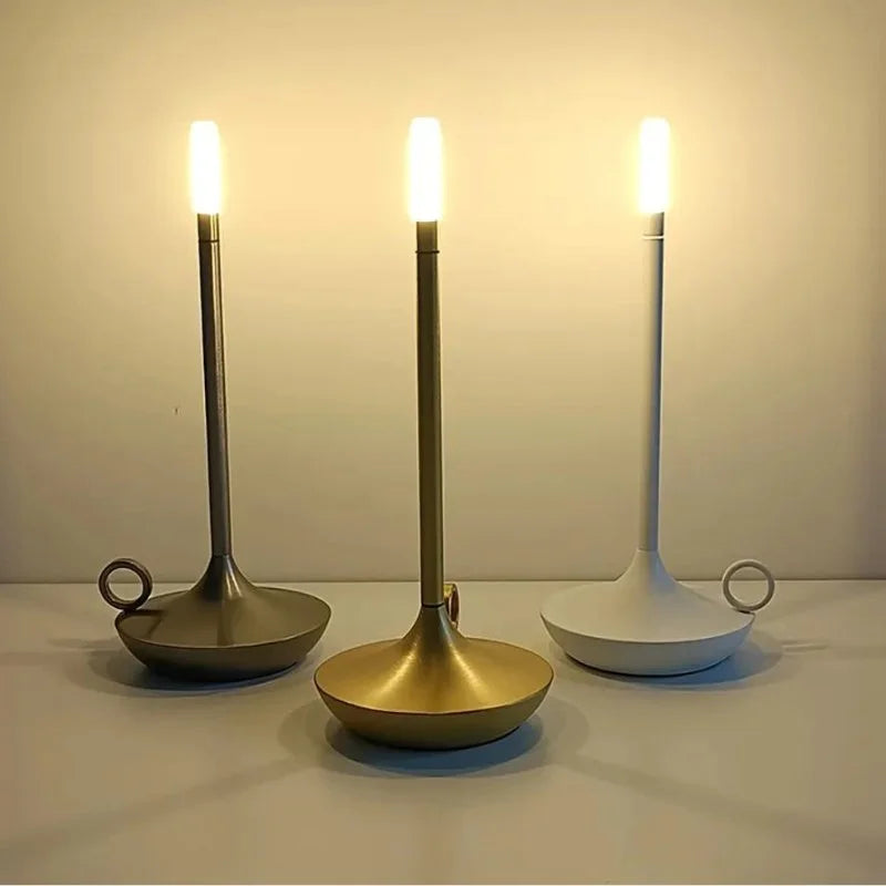 Clássica Luminária de Mesa Estilo Vela Sem Fio